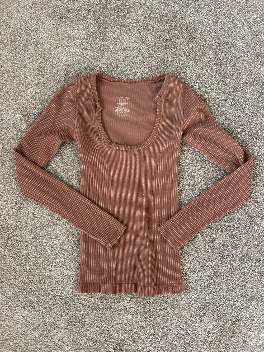 Free People intimately long sleeve top rust brown